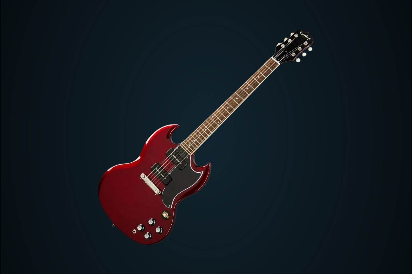 Guitarra elétrica Epiphone Inspired by Gibson SG Special P-90 de mogno sparkling burgundy brilhante com diapasão de louro indiano