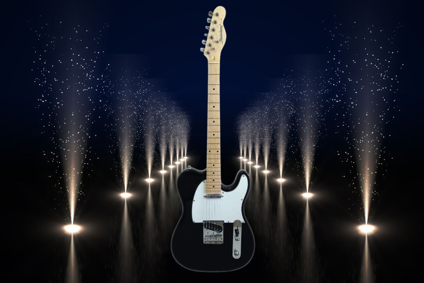 Guitarra elétrica Strinberg TC120S de choupo black verniz brilhante com diapasão de bordo