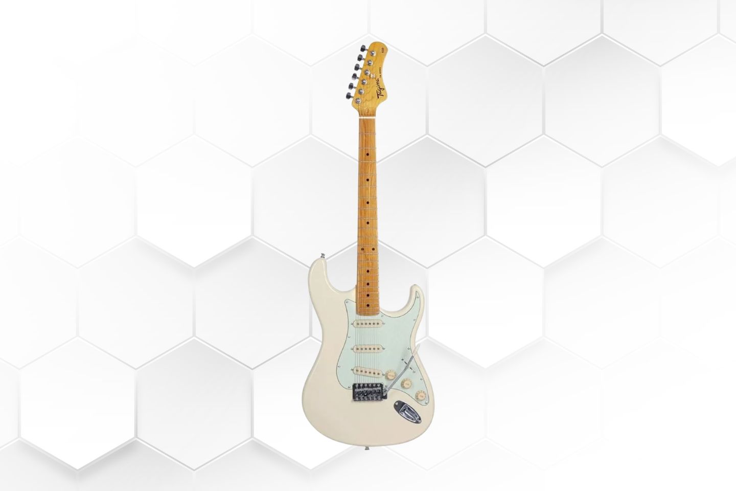 Guitarra elétrica Tagima TW Series TG-530 stratocaster de tília vintage white com diapasão de bordo
