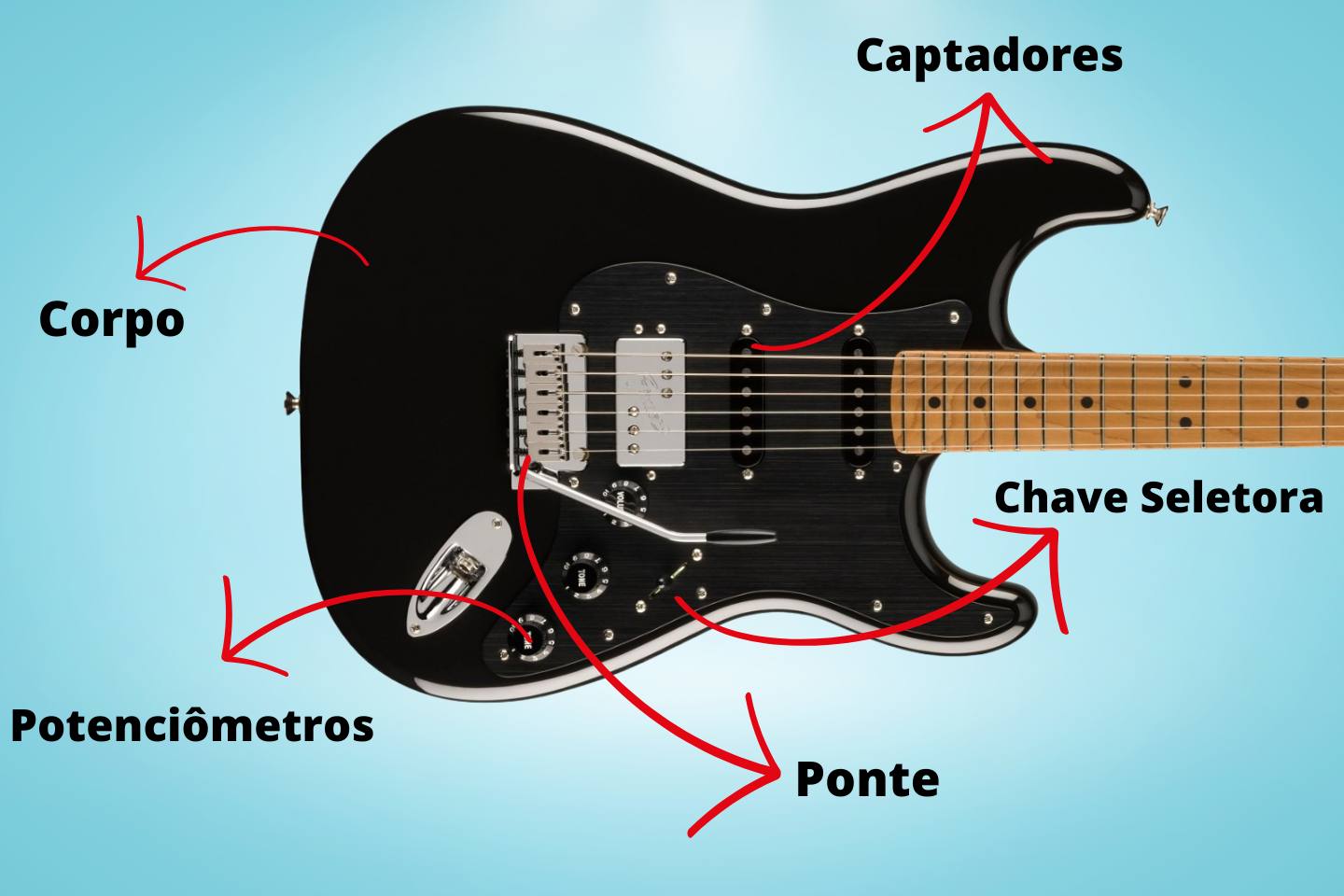 O corpo da guitarra e suas partes