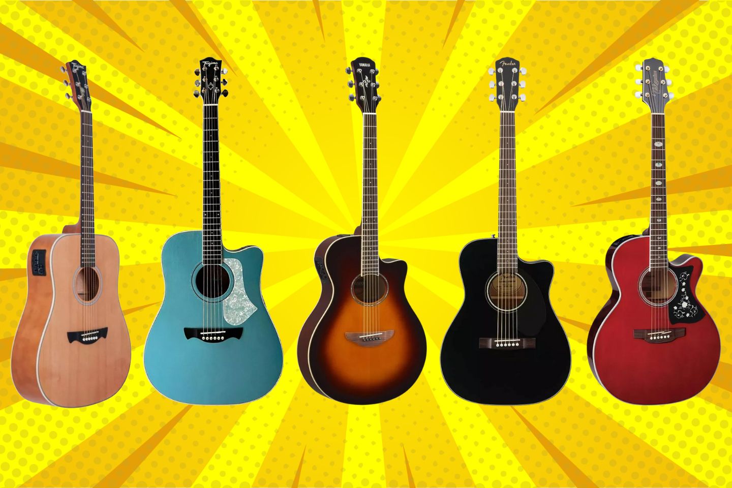 Qual dessas 5 cores de violões você teria em casa