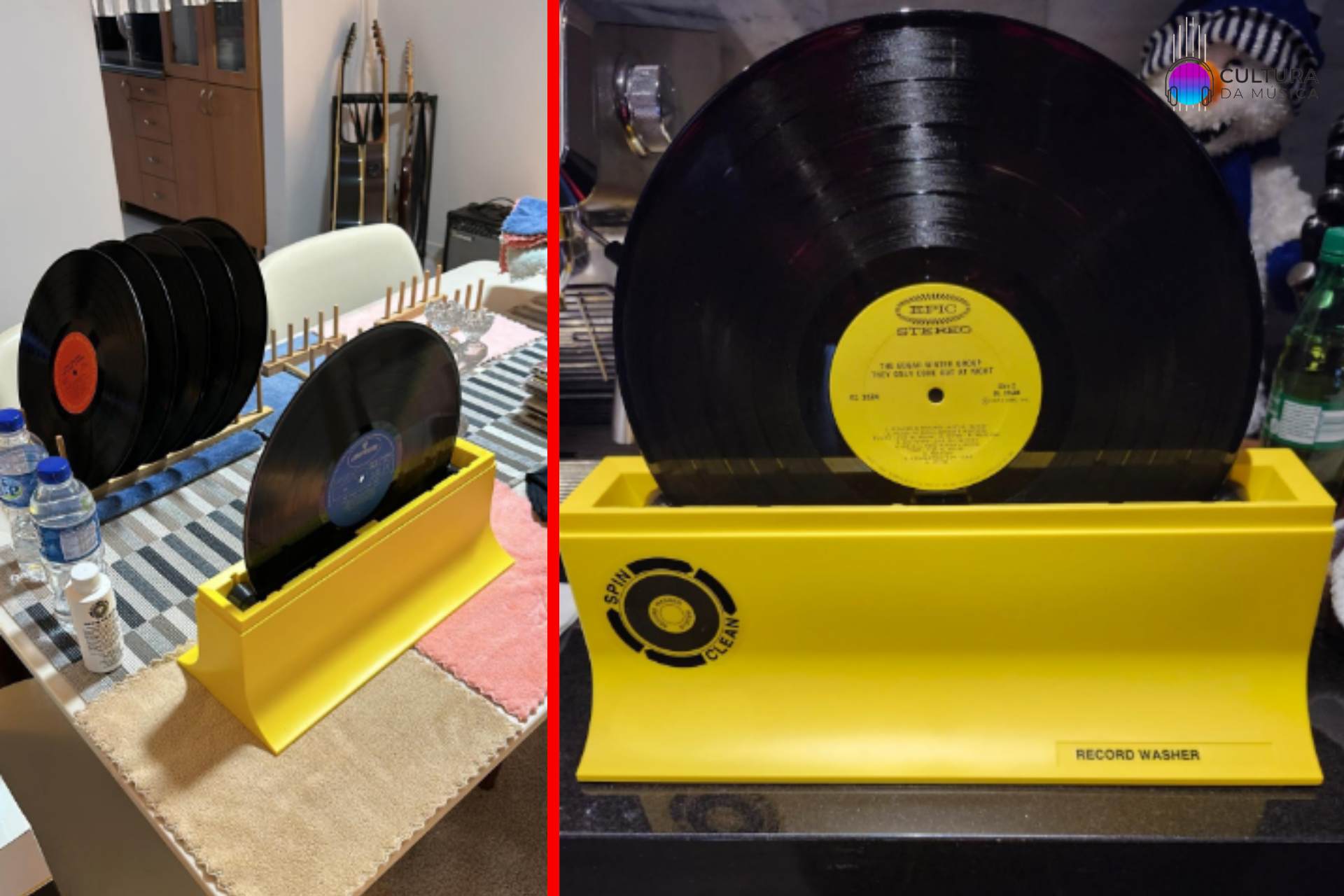 Design e facilidade de uso da lavadora de discos vinil